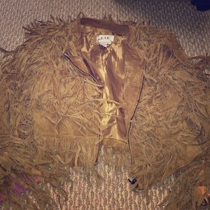 Fringe leather jacket